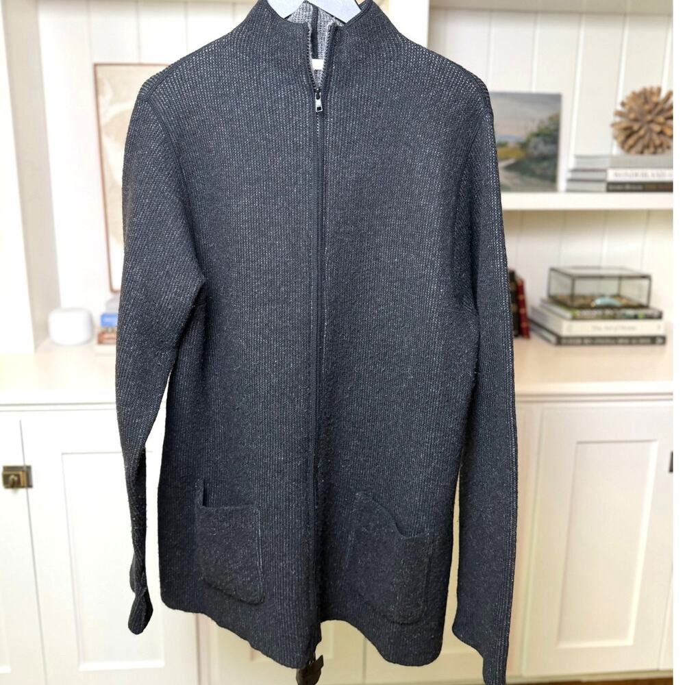 🖤 Cullen Full Zip Wool Blend Coatigan | Size XL | Charcoal Gray